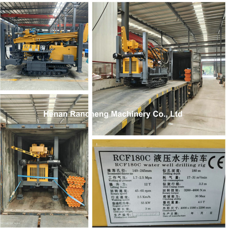 180m Deep Rock RCF180C Crawler Hareketli Çok Fonksiyonlu Su Kuyuları Borma Rig stokta