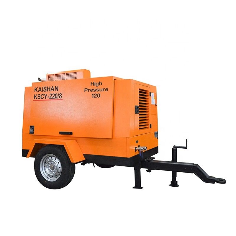 Dizel ile çalışan taşınabilir vida hava kompresörü 55KW motor 8bar çalışma basıncı COMMINS ve YUCHAI markasıyla