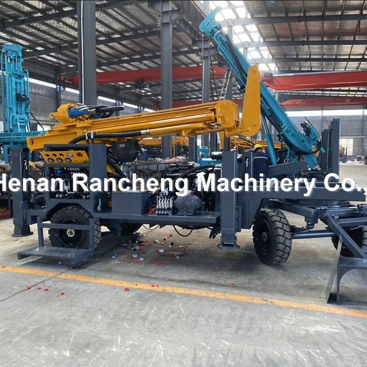 220m 65KW Quanchai Motoru Tekerlekli 13T kaldırma kuvveti ile Su Kuyuları Kuyruklama Rig