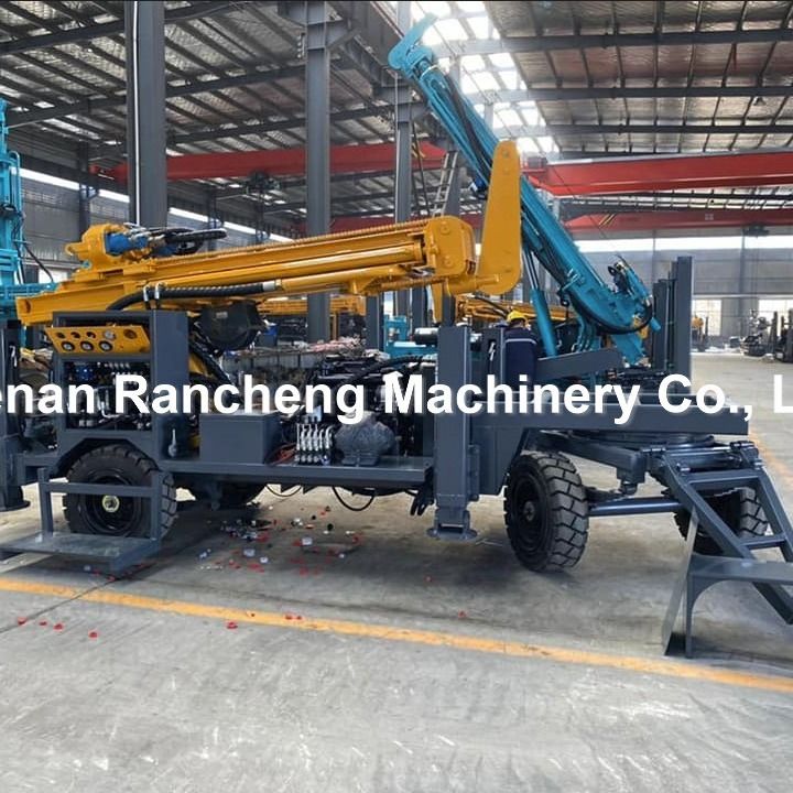 Her ikisi de çamur pompası DTH Hava sondajı RCF220W Döner Rig - 100 ila 220 Meter Kapasite