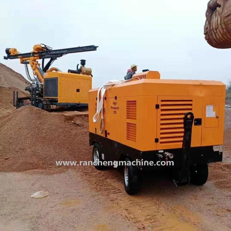 1400kg taşınabilir dizel vida hava kompresörü 55KW 8Bar çalışma basıncı için