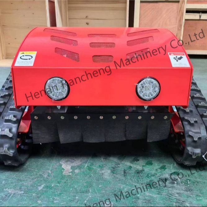 Crawler Tipi Dört Tekerlekli Hibrit Uzaktan Kumanda Çim Kısıcı 8 HP Benzin Motoru