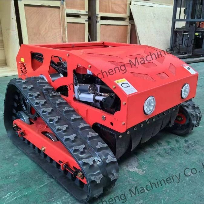 Crawler Tipi Dört Tekerlekli Hibrit Uzaktan Kumanda Çim Kısıcı 8 HP Benzin Motoru