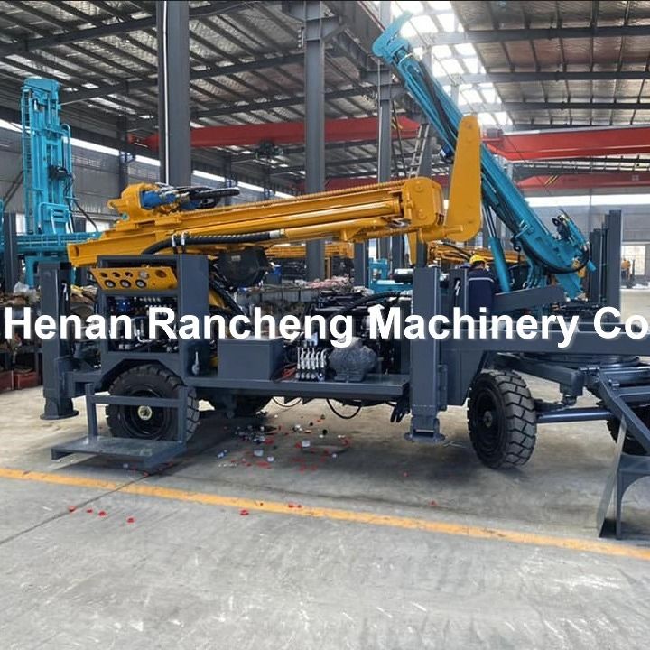 Tekerlek Tipi Rakip DTH Su Kuyu Kuyu Kuyruklama Rig 13T kaldırma kuvveti ile çalıştırılır