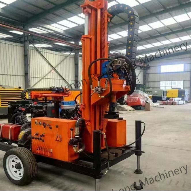 Tam Hidrolik Tekerlekler Tipi Dizel Su Kuyu Kuyu Kuyu RCS200W Satılık Küçük Kuyu Makinesi