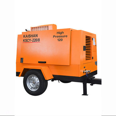Kaishan Kscy-220/8 55kw 75HP Dizel ile çalışan taşınabilir vida hava kompresörü